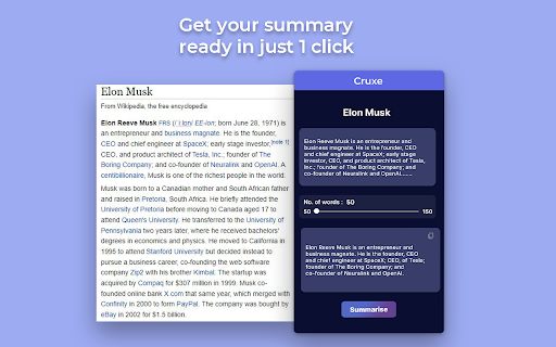 Cruxe startup – AI Summarizer