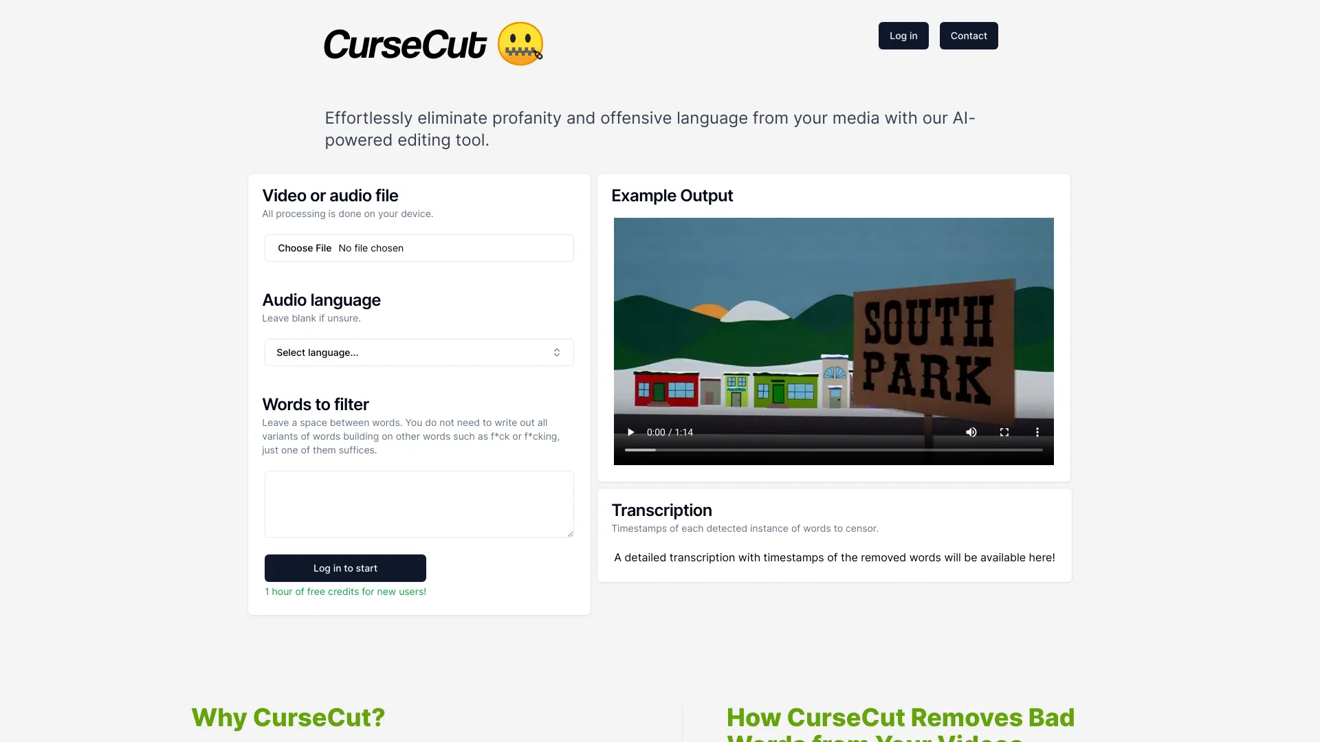 CurseCut startup – AI Audio Editing
