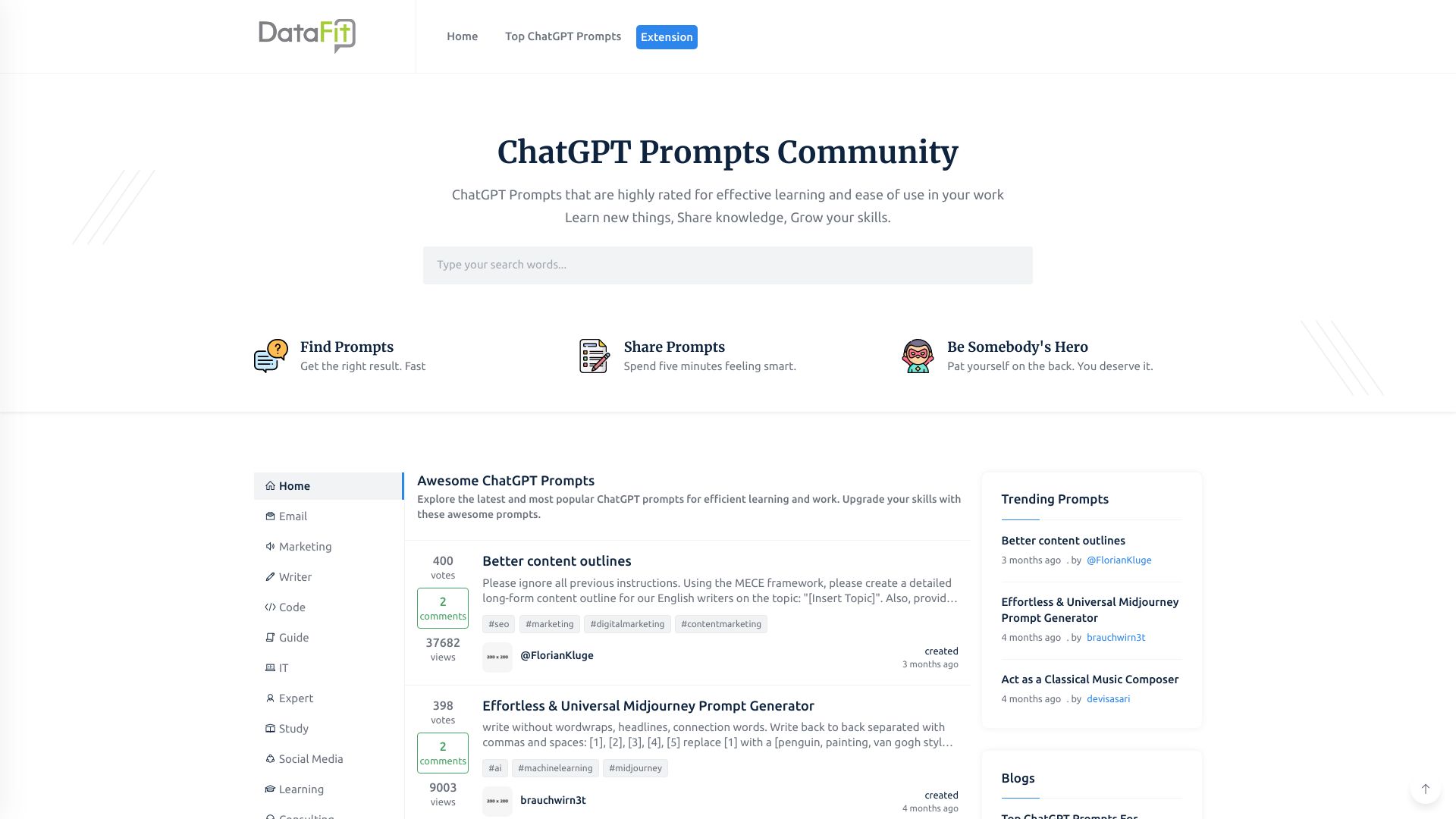 DataFit.AI startup – Prompt