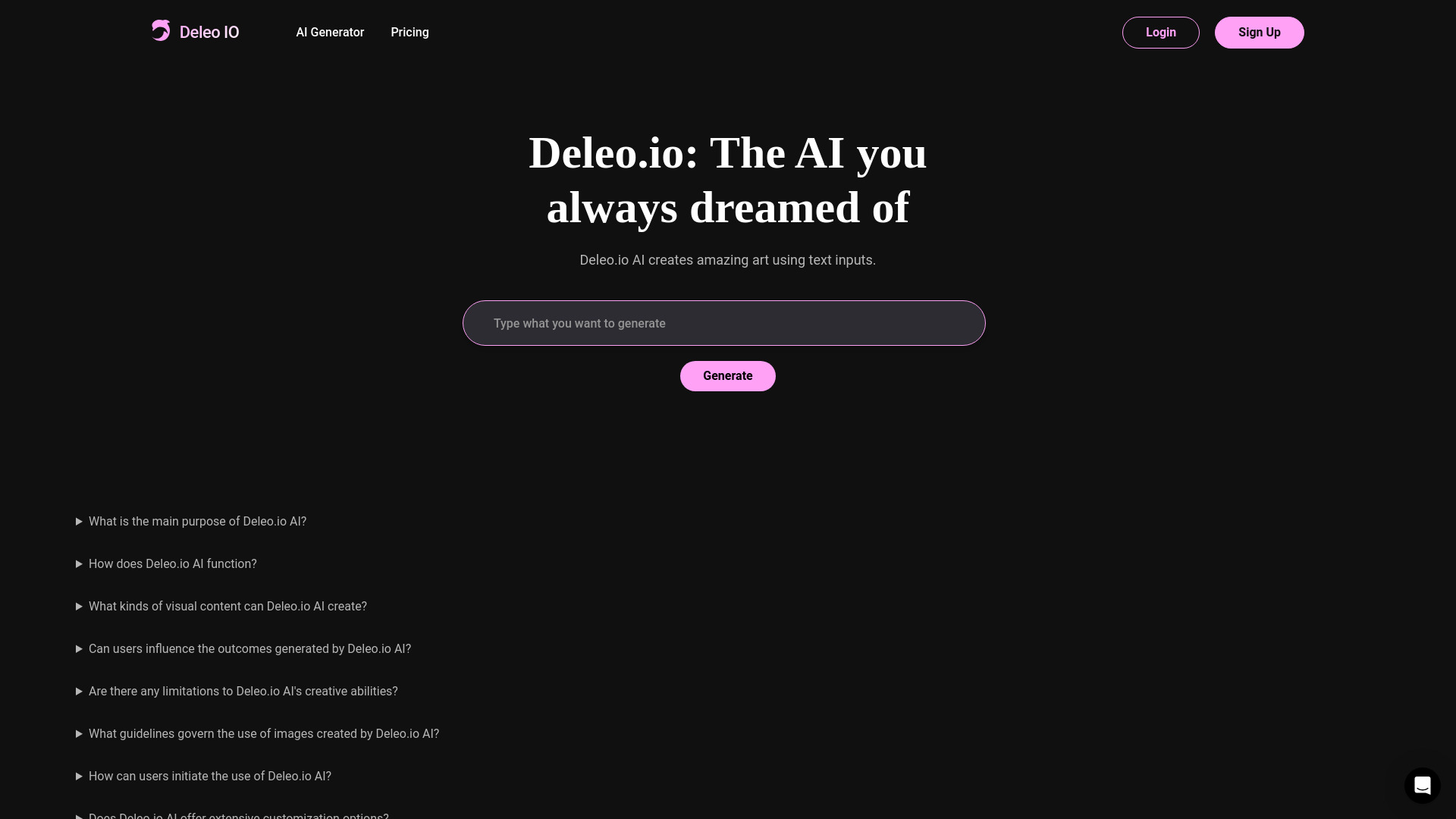 Deleo.io AI image Generator startup – AI Art Generator