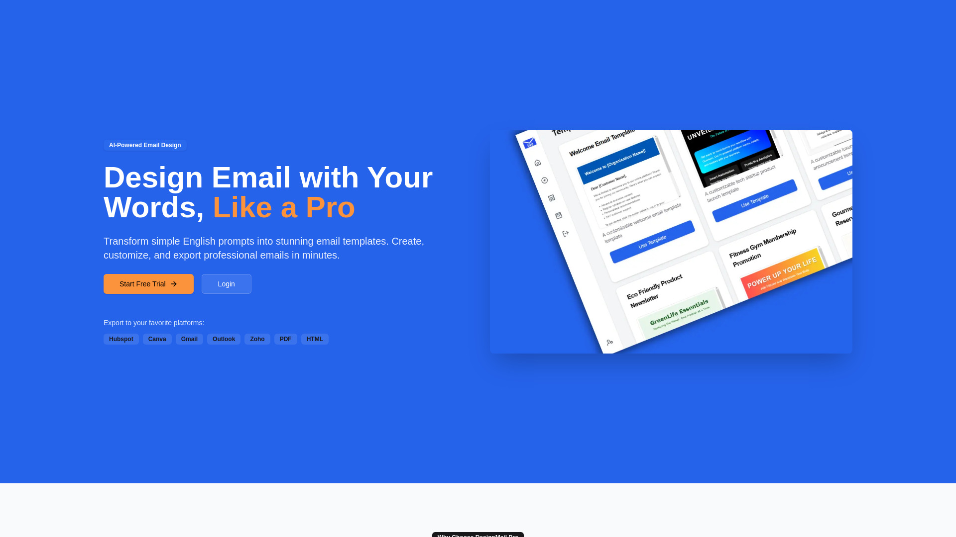 DesignMail Pro startup – AI Email Generator