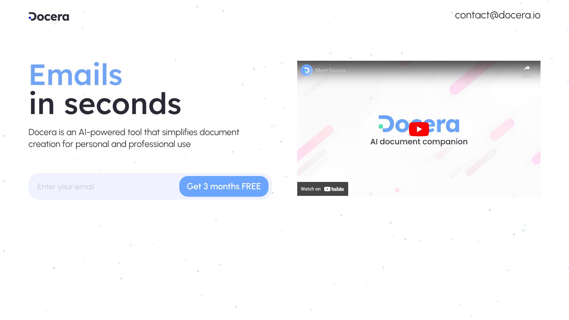 Docera startup – AI Documents Generator