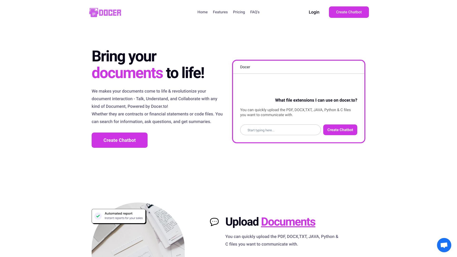 Docer.to startup – AI Chatbot