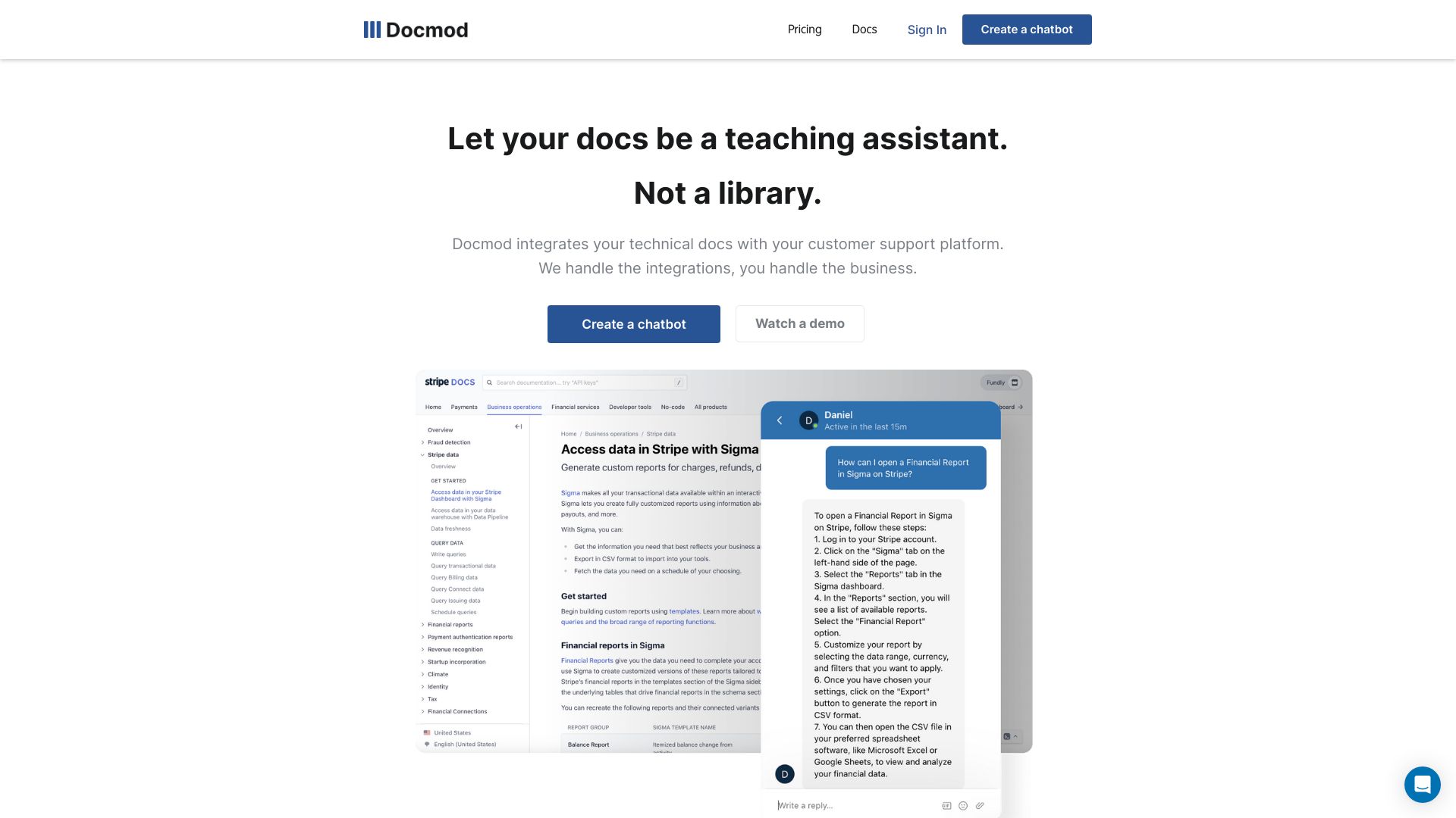 Docmod startup – AI Chatbot