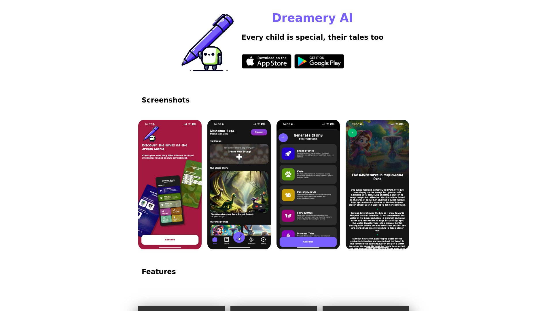 Dreamery AI startup – AI Story Generator