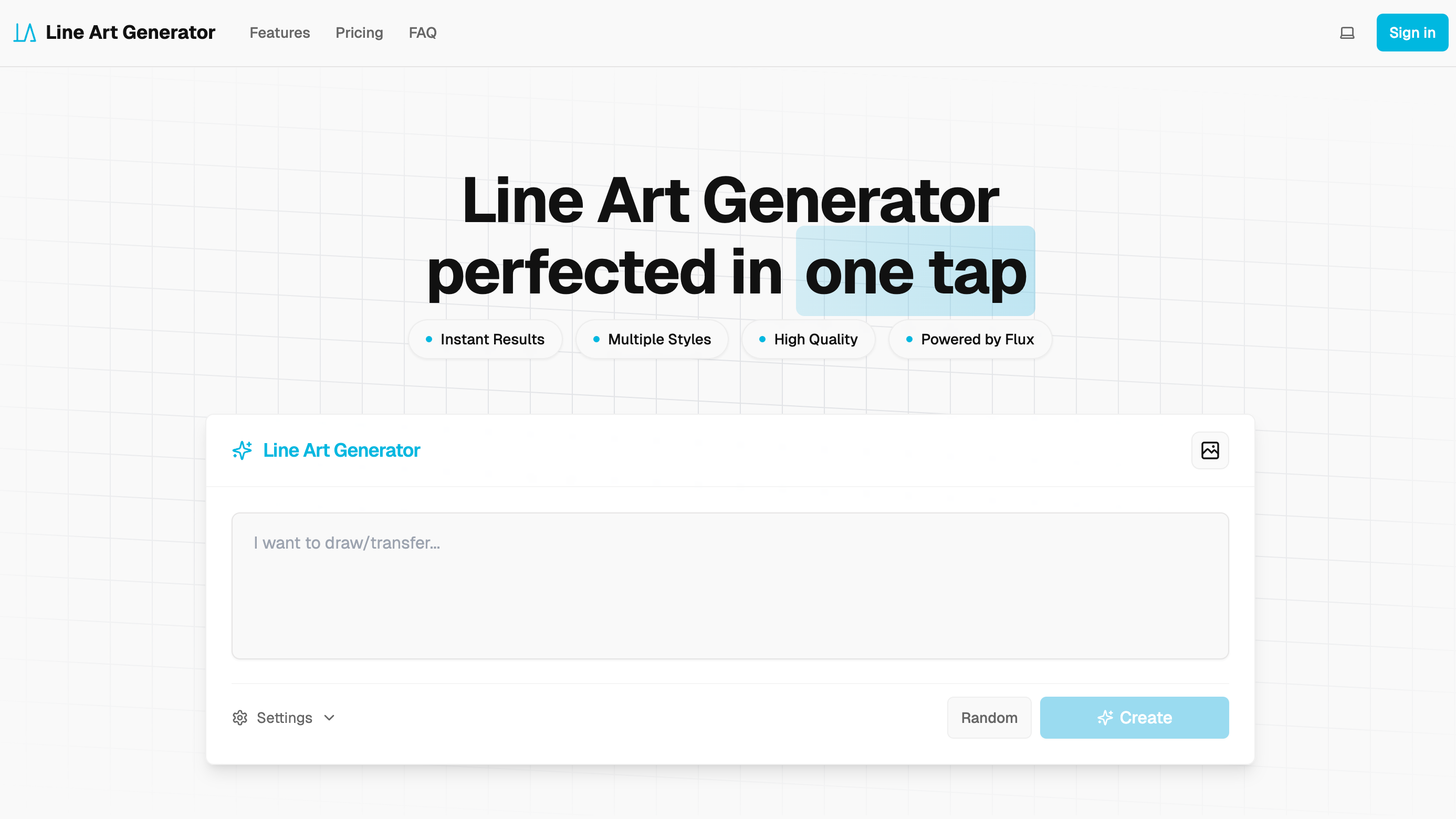 Line Art Generator startup – 