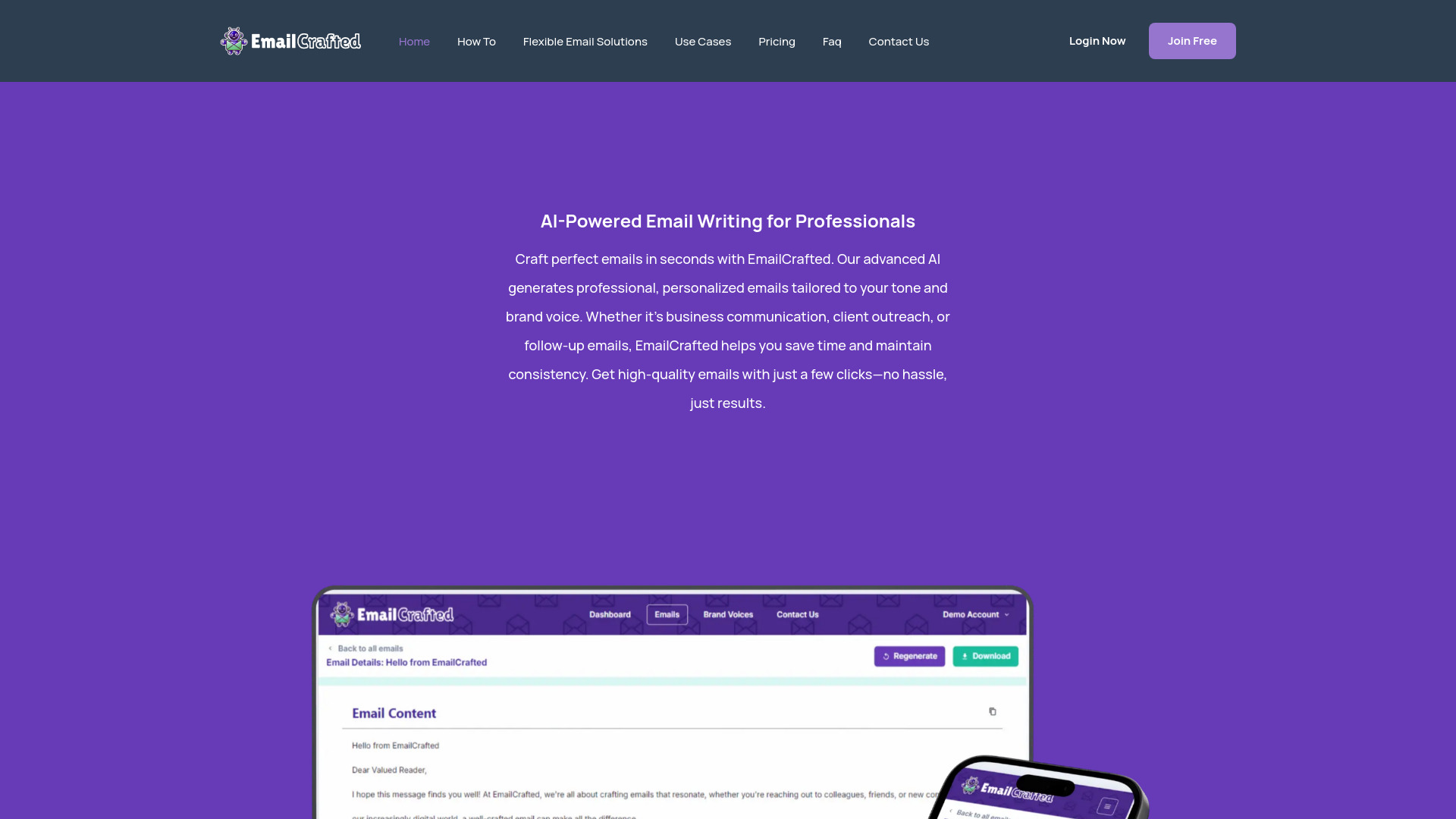 EmailCrafted startup – AI Email Generator