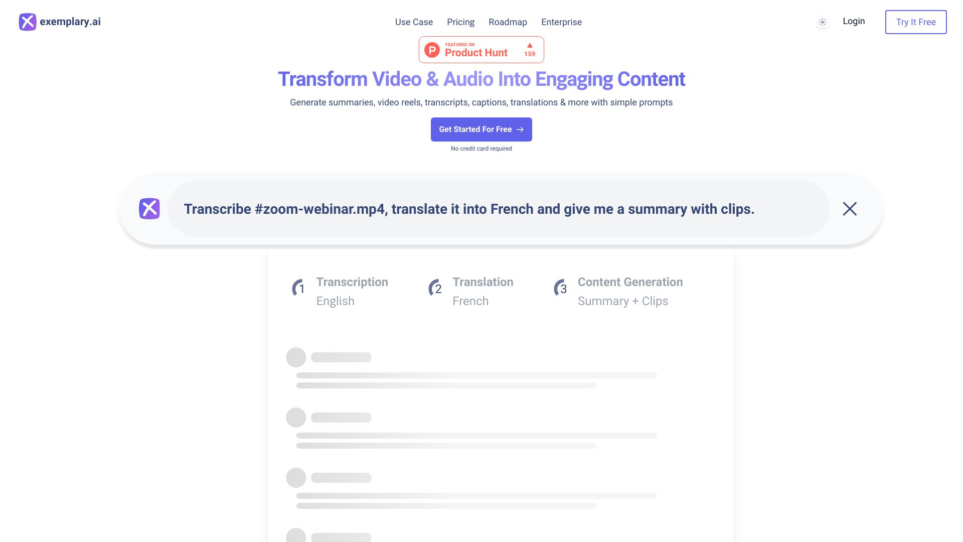 Exemplary AI startup – Transcription