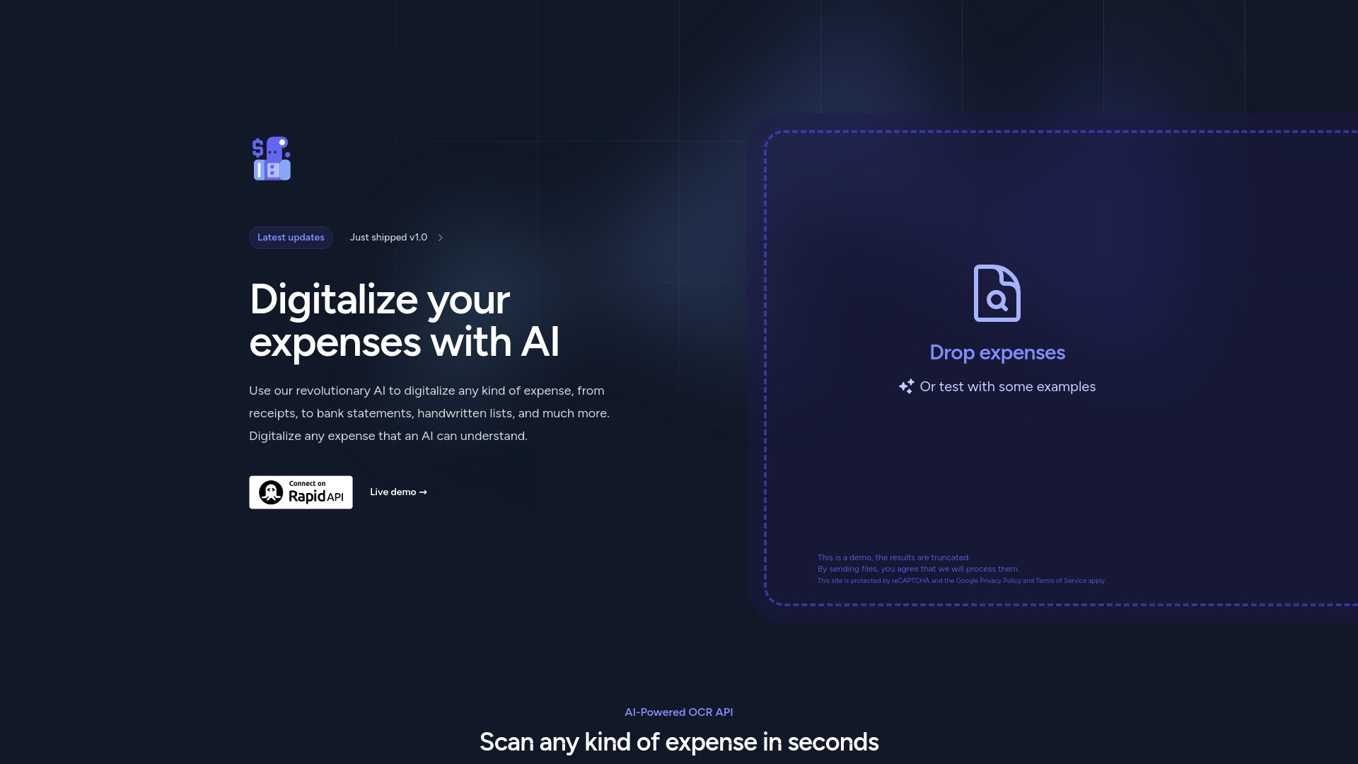 Expenses Day startup – AI API