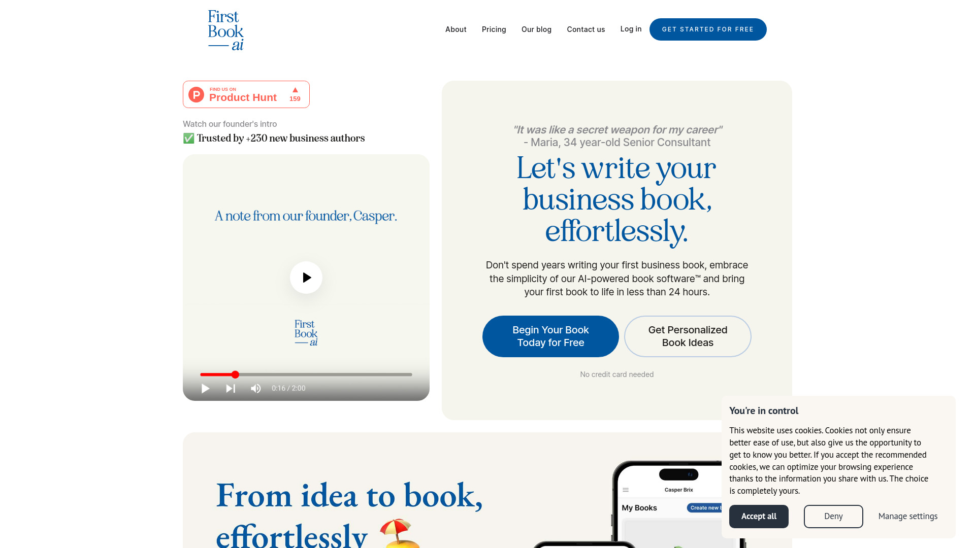 First Book ai startup – AI Book Writing