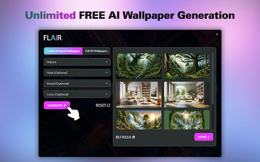 Flair startup – AI Wallpaper Generator