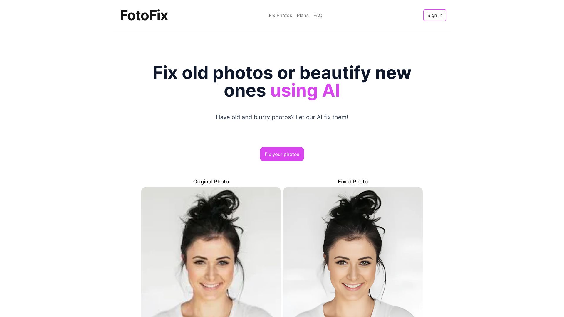 FotoFix startup – AI Photo Enhancer