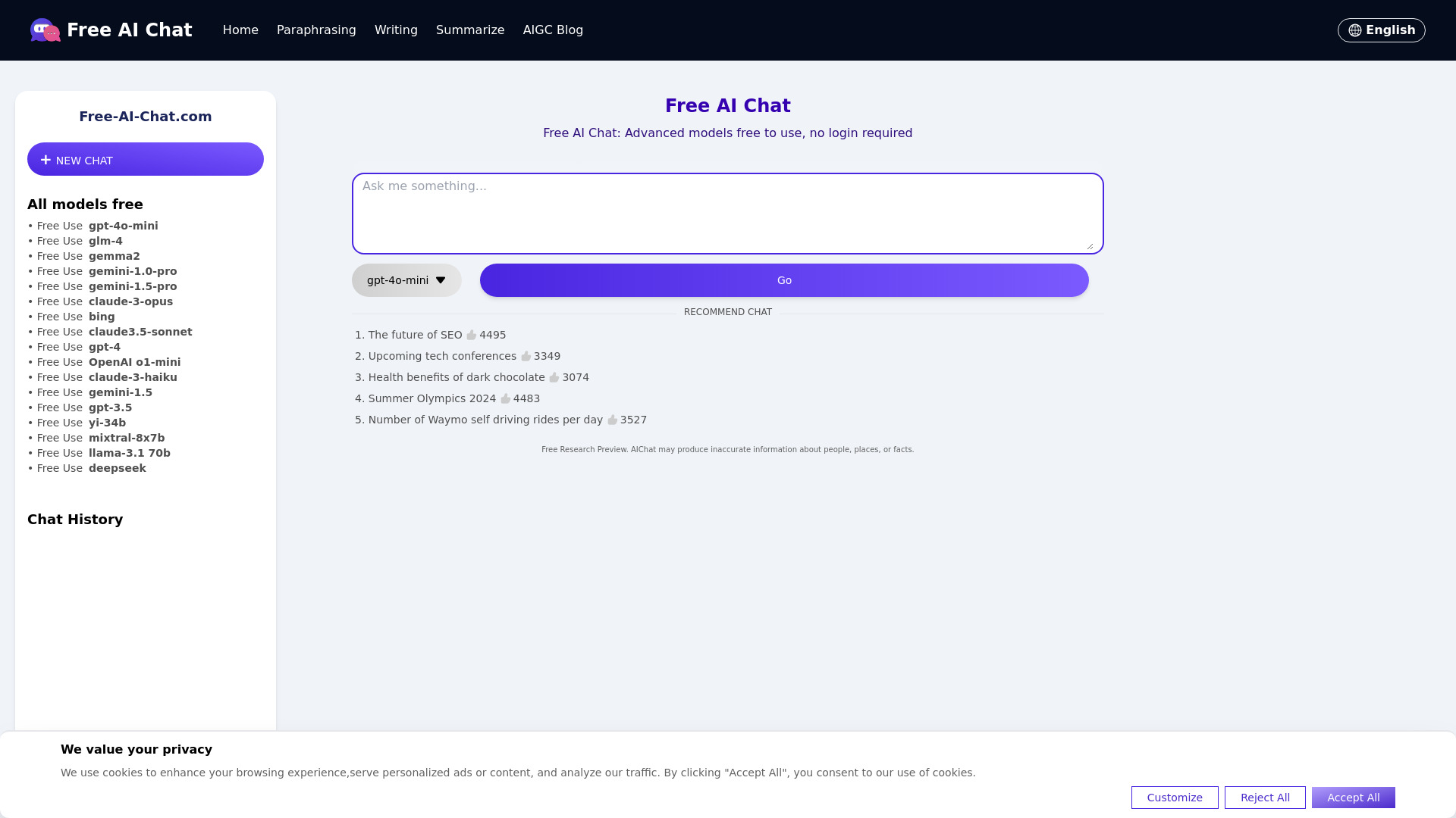 Free AI Chat startup – AI Chatbot