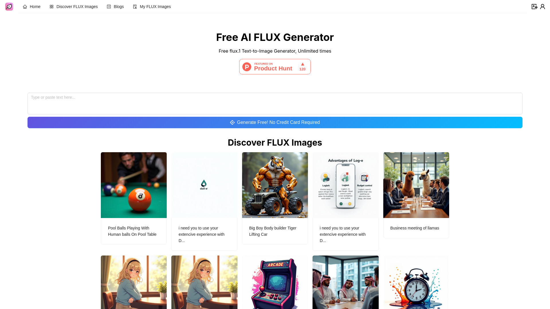 Free AI FLUX Generator startup – AI Image Generator