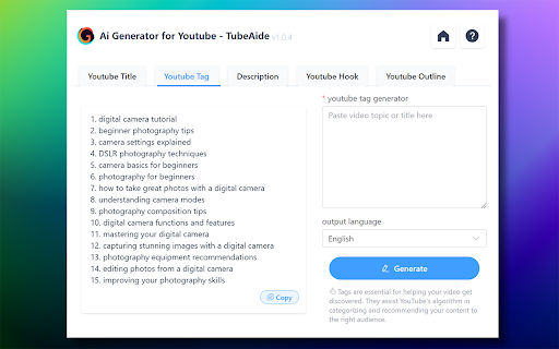  - free-ai-tag-generator-for-youtube-tubeaide-startup-thumbnail-image.jpg Listing Image