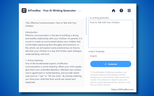 Free Best AI Writing Generator - AIFreeBox startup – AI Writing