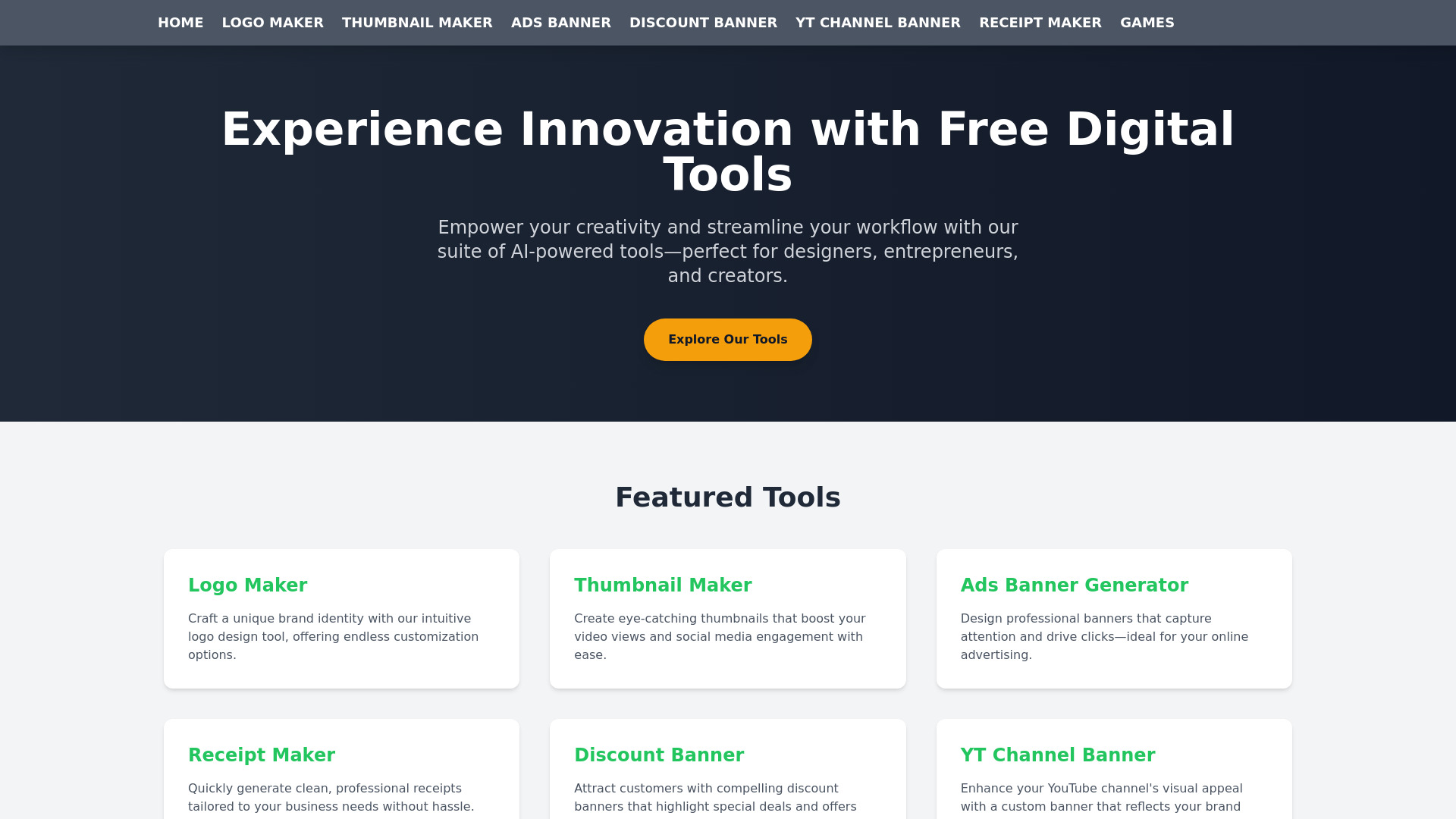 FREE TOOLS PROVIDER startup – AI Logo Generator