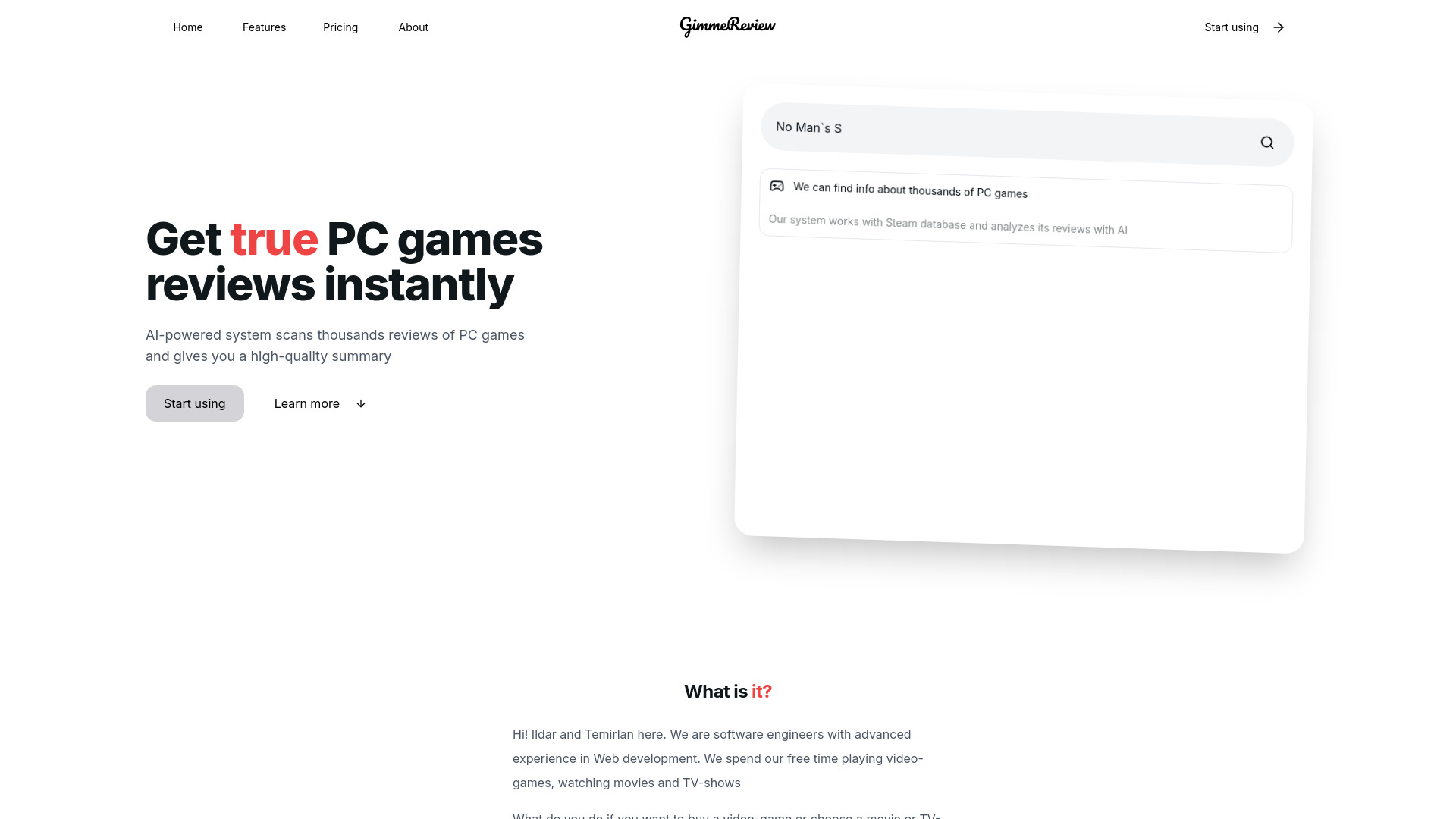 GimmeReview startup – AI Review Generator