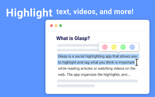Glasp Web Highlighter - PDF & Web Highlights startup – AI Summarizer