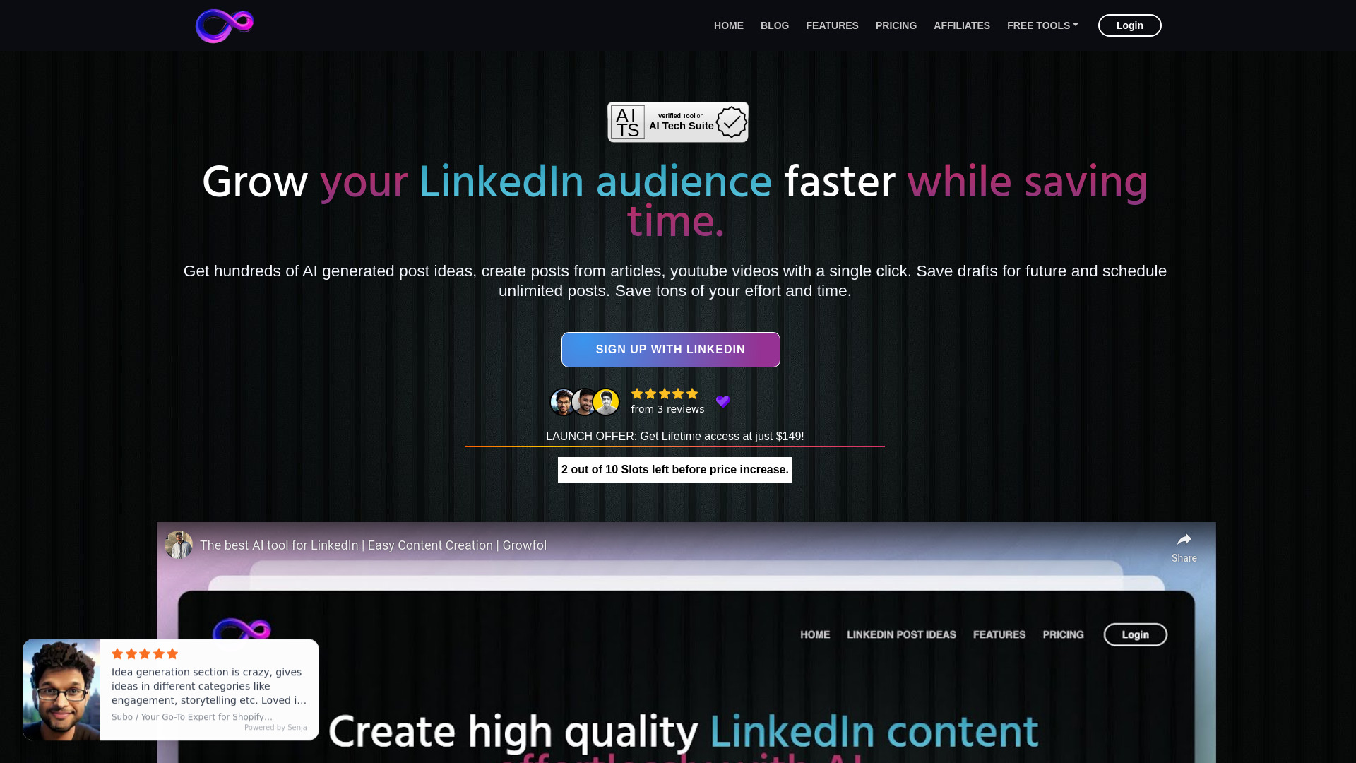 Growfol startup – AI Social Media