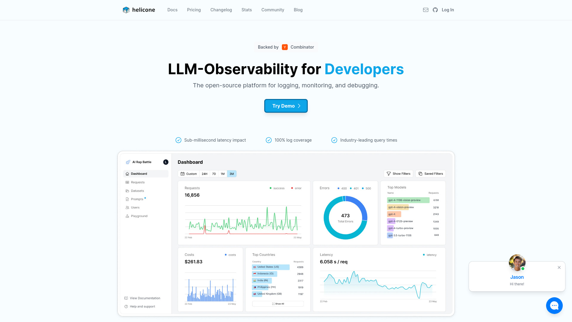 Helicone AI startup – Large Language Models (LLMs)