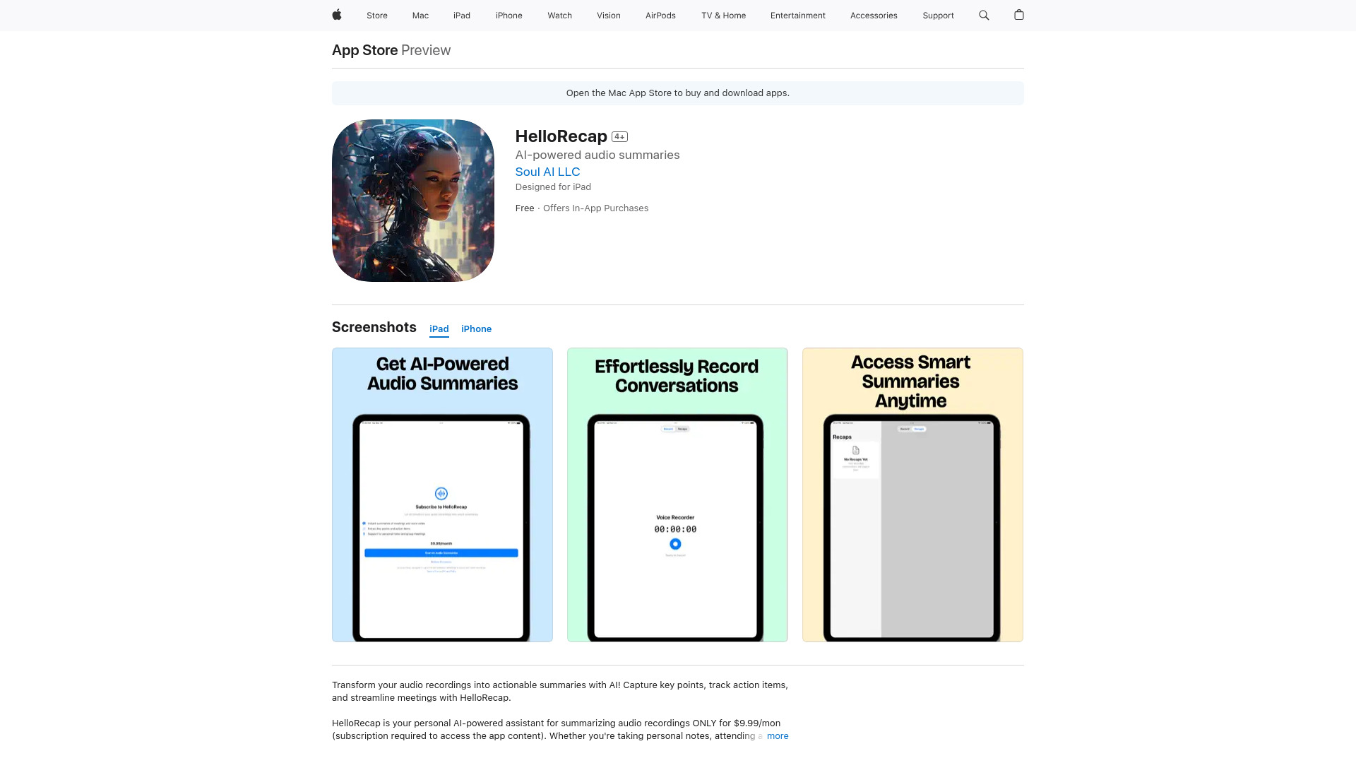 HelloRecap startup – AI Summarizer