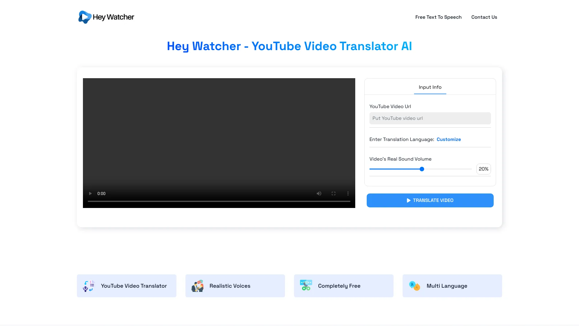 Hey Watcher AI startup – AI Video Translator
