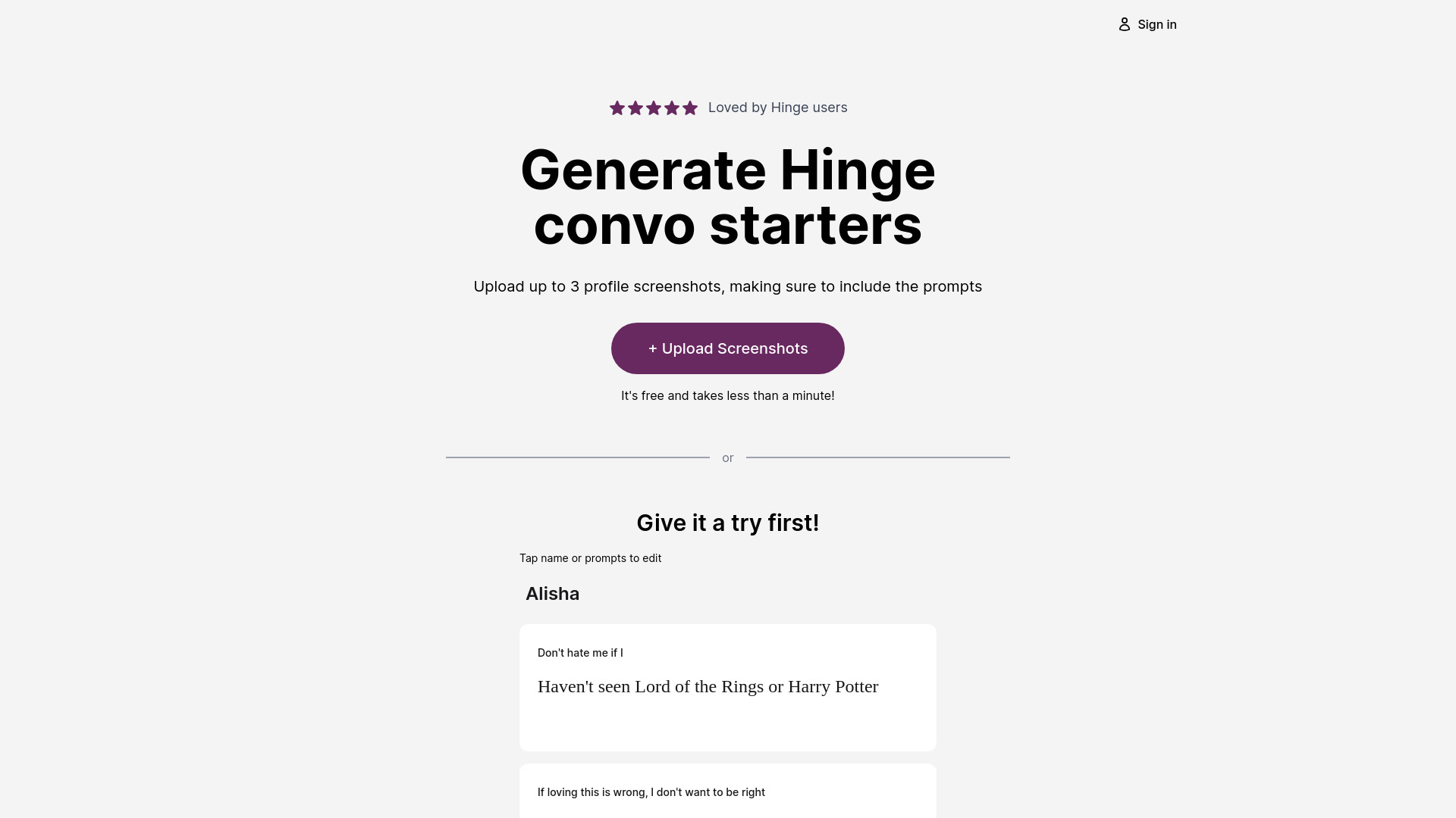 Hinge Openers startup – AI Dating Assistant