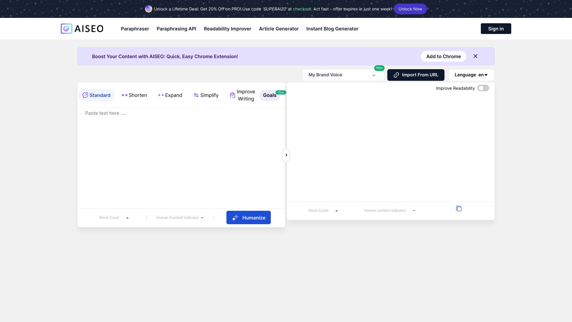 Humanize AI startup – AI Rewriter