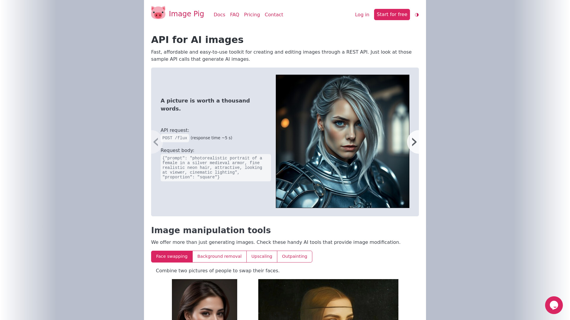 Image Pig startup – AI API