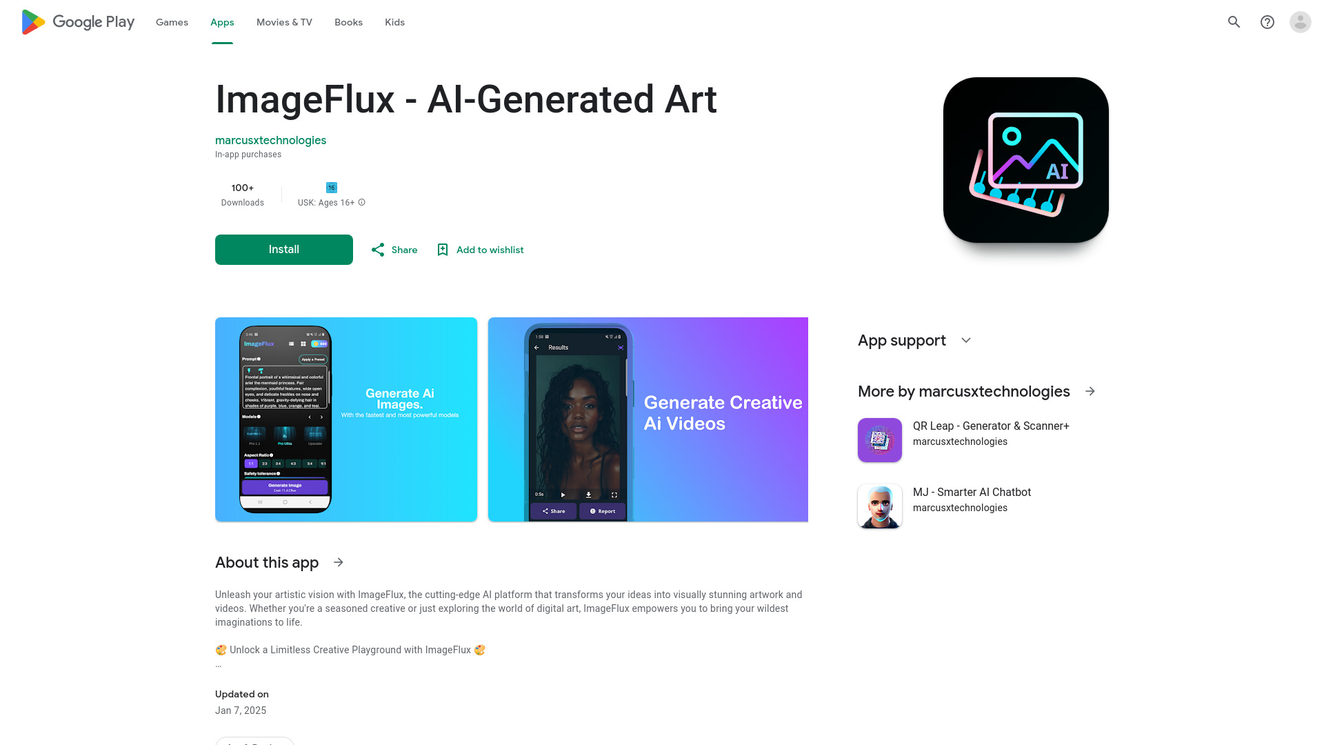 ImageFlux startup – AI Art Generator
