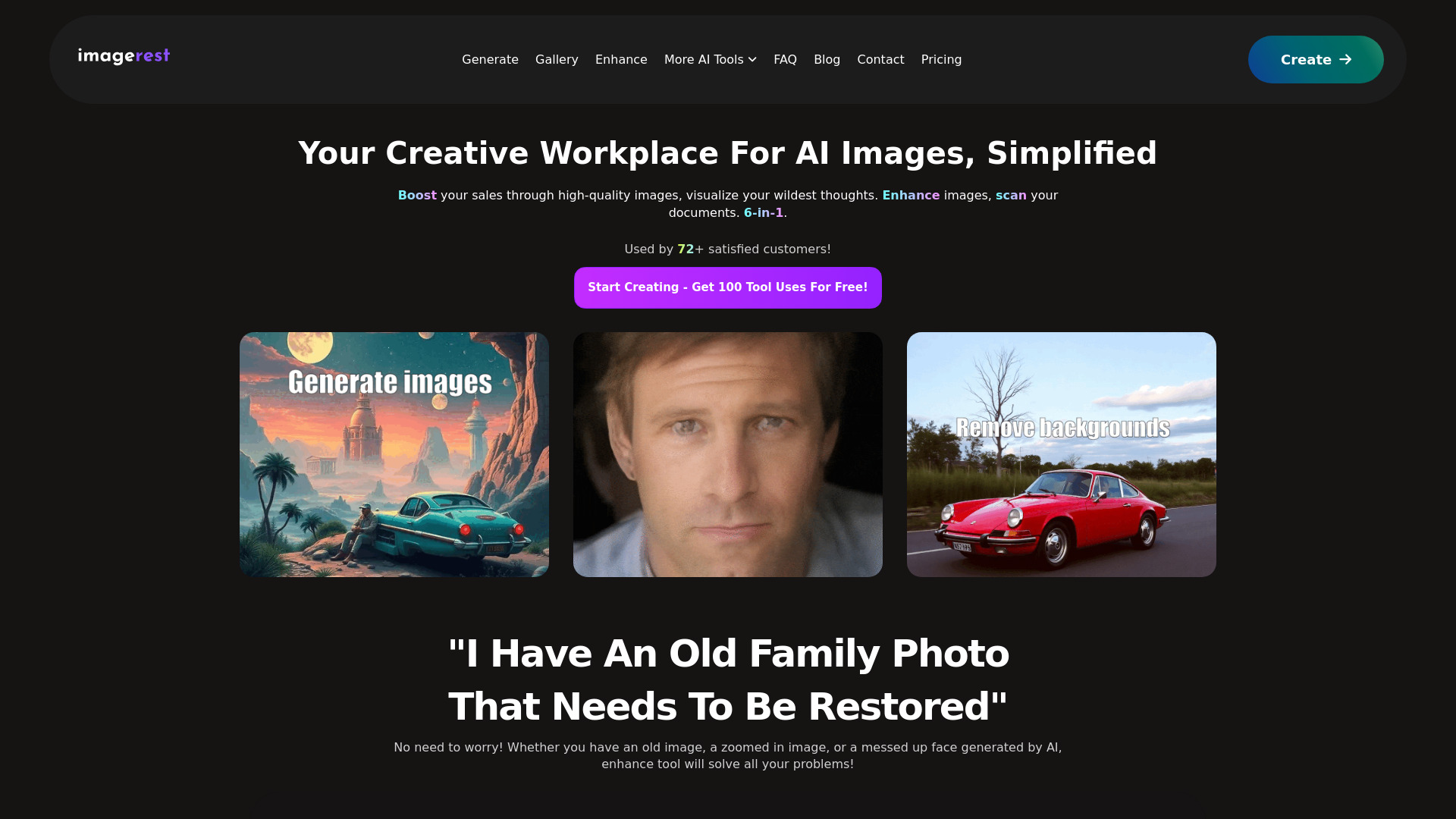 Imagerest - All-In-One Al Image Platform startup – AI Image Generator