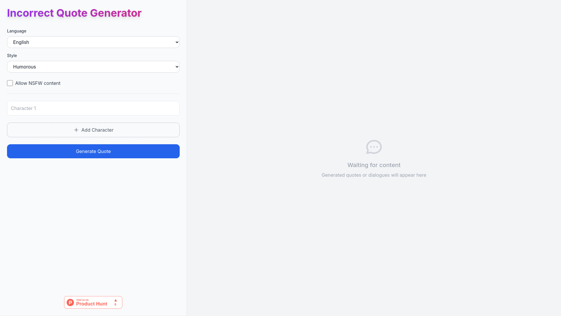 Incorrect Quote Generator startup – Quotes Generator