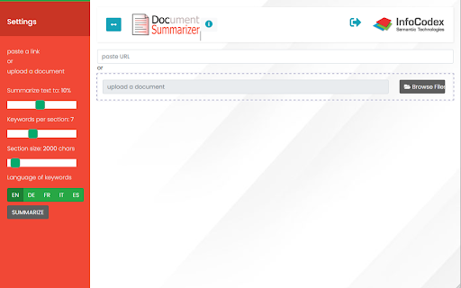 InfoCodex Document Summarizer startup – AI Summarizer