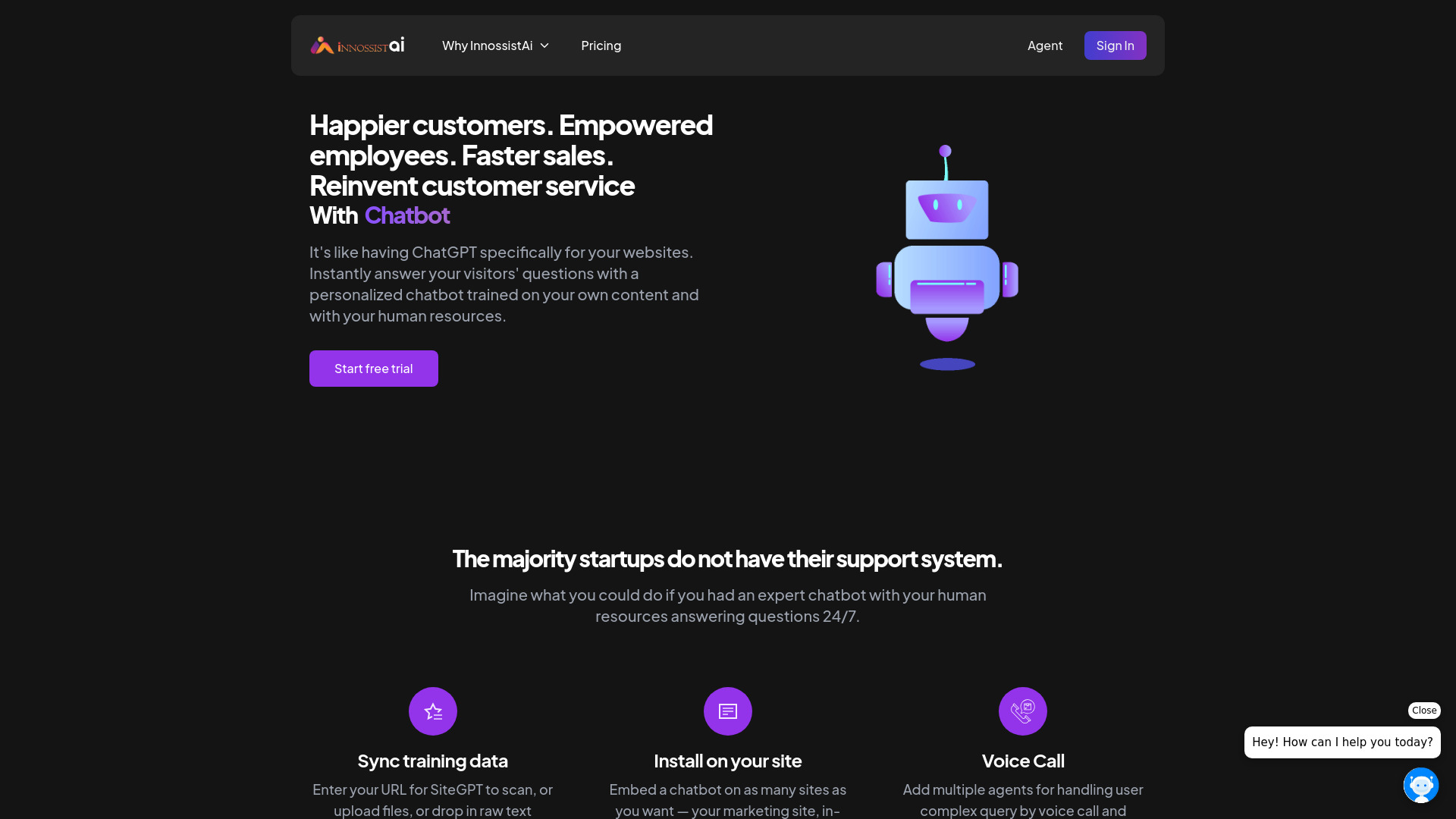 InnossistAI startup – AI Chatbot