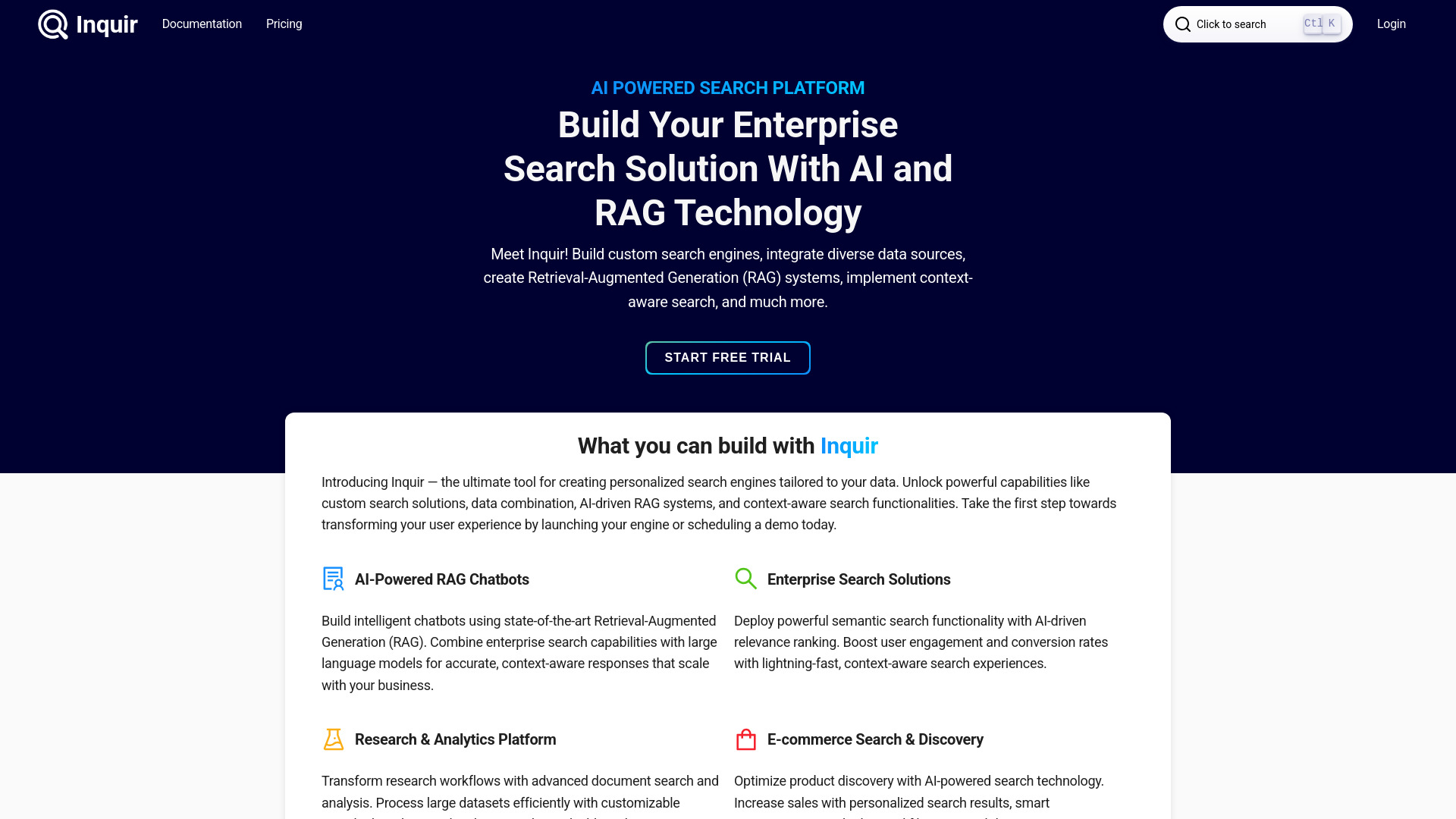Inquir startup – AI Search Engine