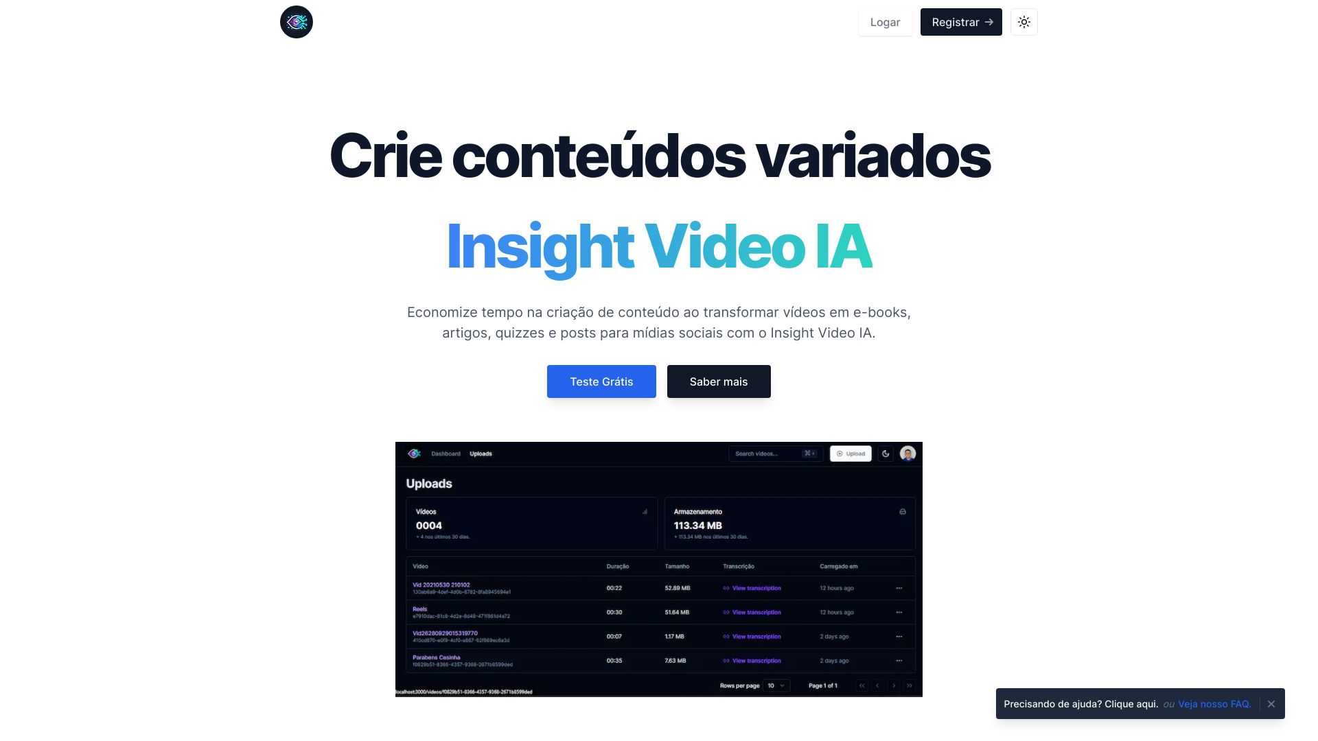 Insight Video IA startup – AI Content Generator
