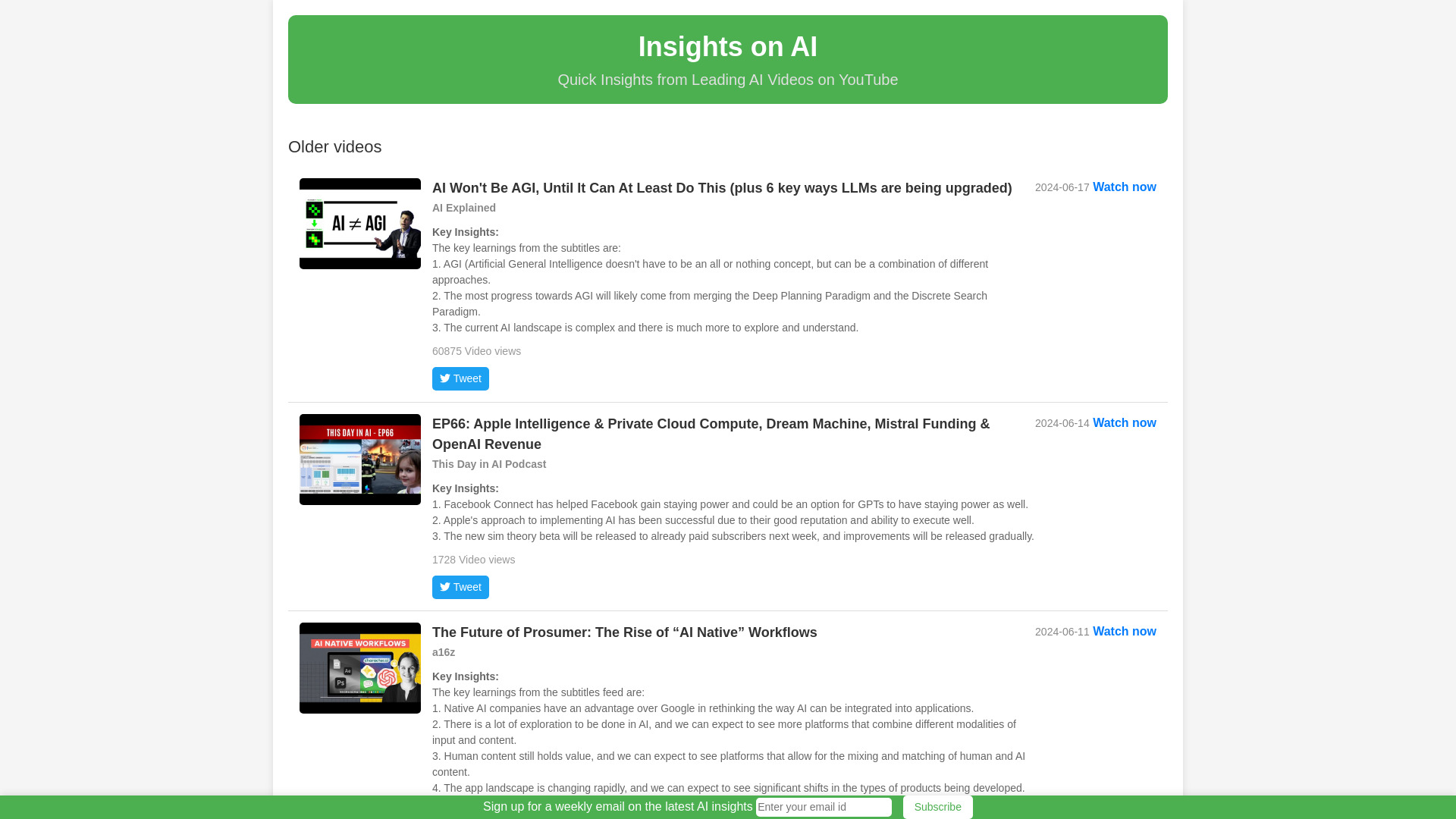 Insights Tube startup – AI Youtube Summary