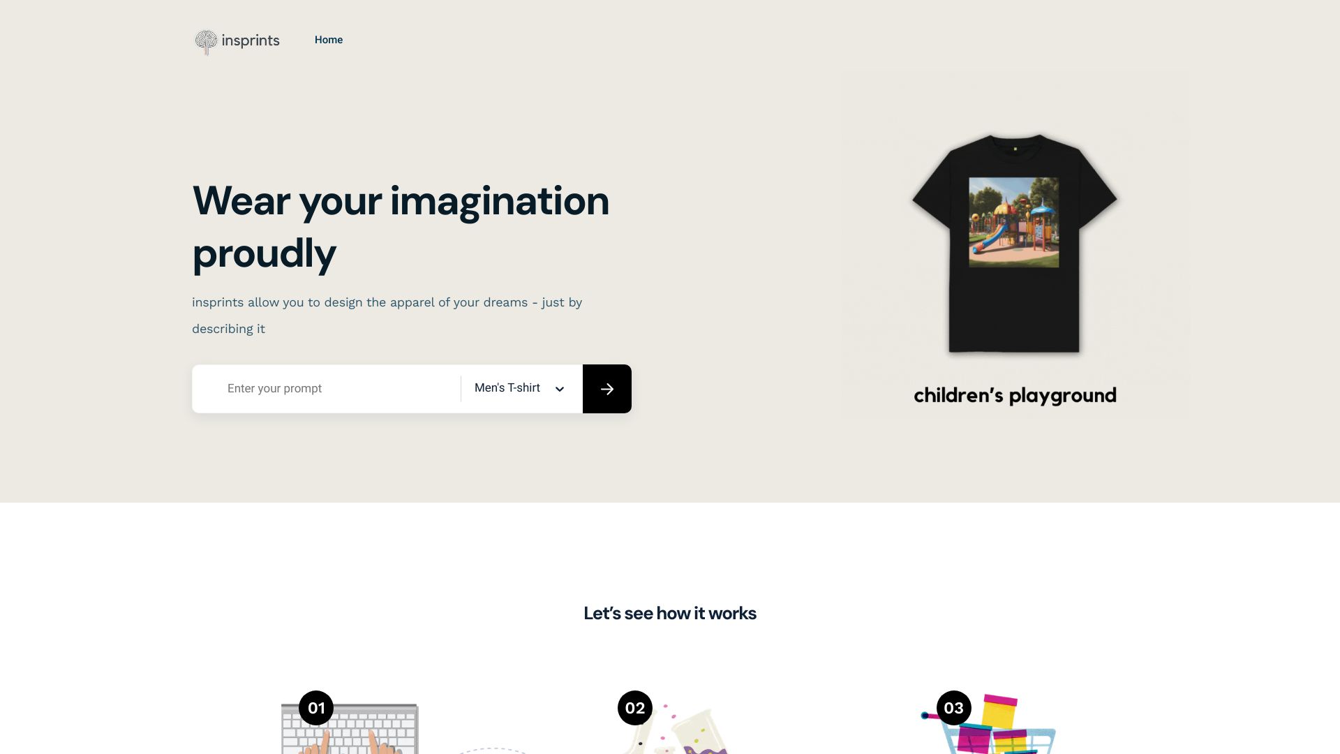 Insprints startup – AI T Shirt Design
