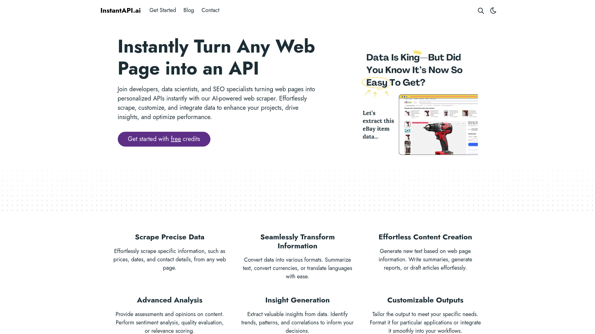 InstantAPI.ai startup – Web Scraping