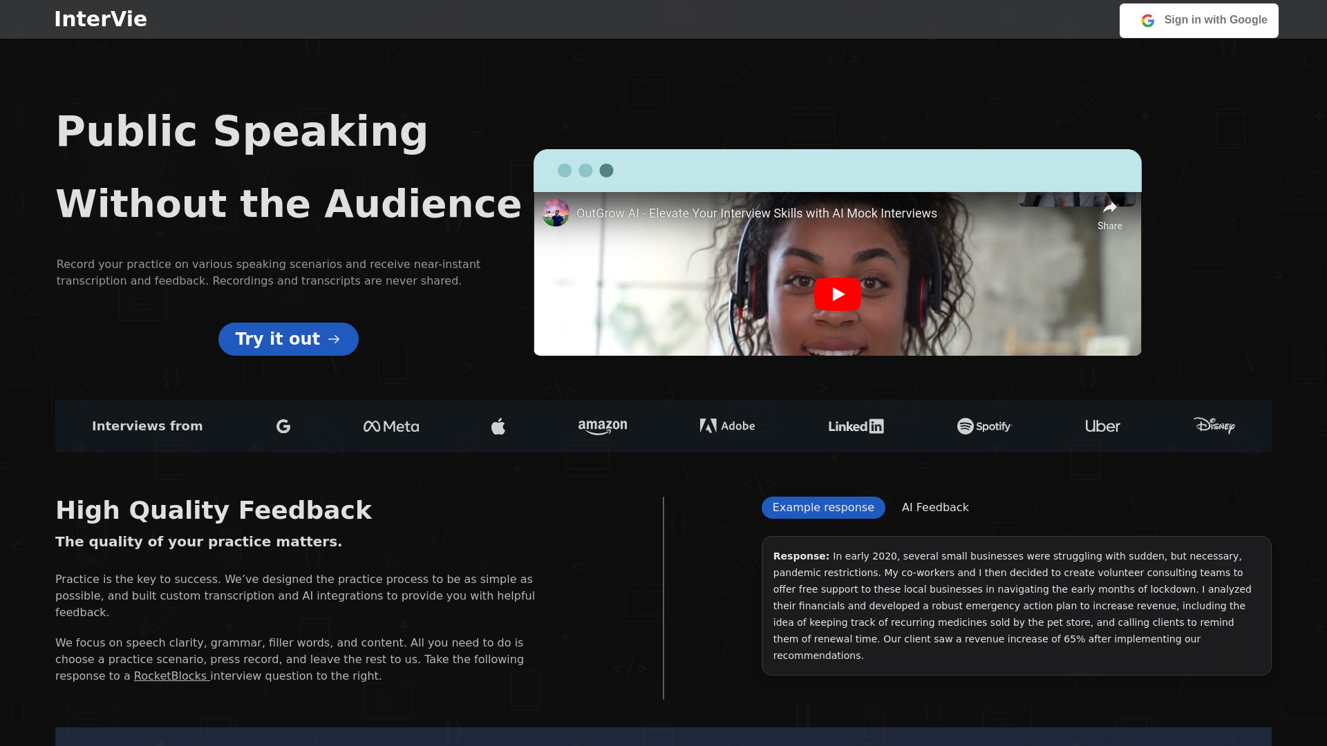 InterVie AI startup – AI Interview Assistant