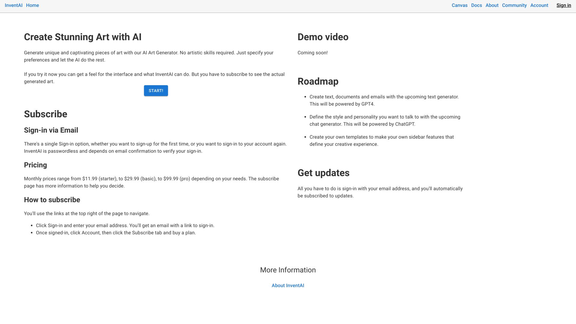 InventAI startup – AI Art Generator