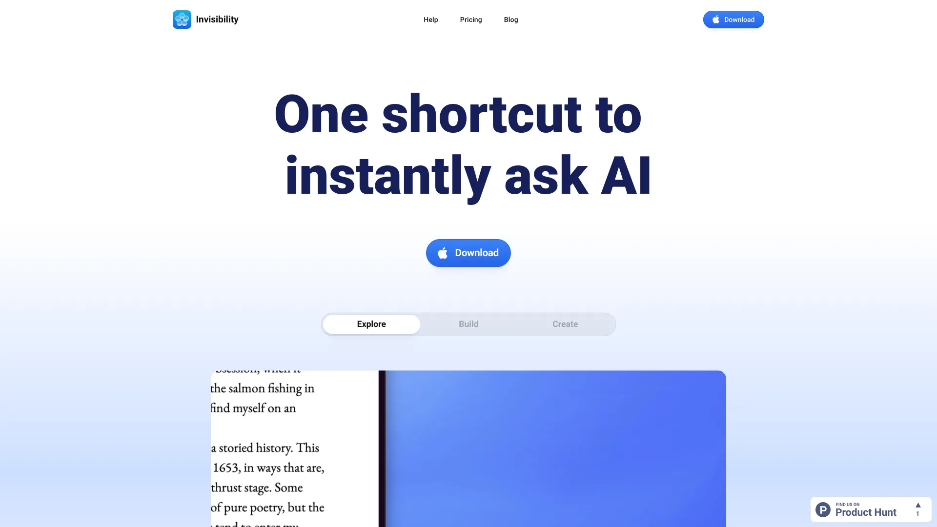 Invisibility startup – AI Chatbot