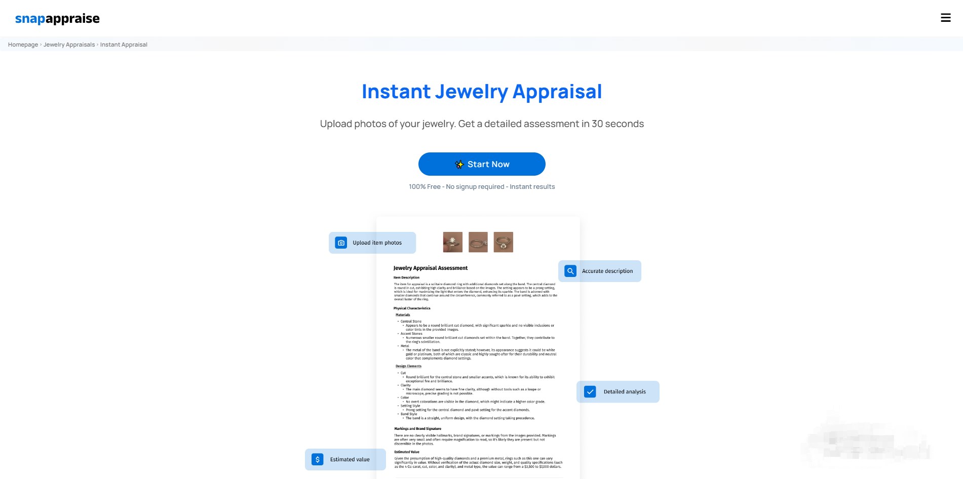 Jewelry Appraisal Assistant startup – AI Image Recognition