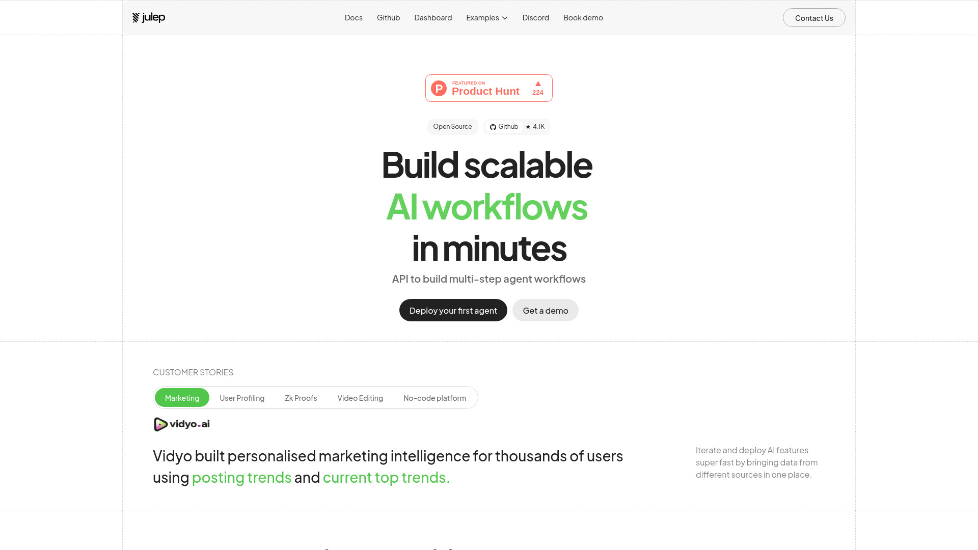 Julep AI startup – AI Workflow