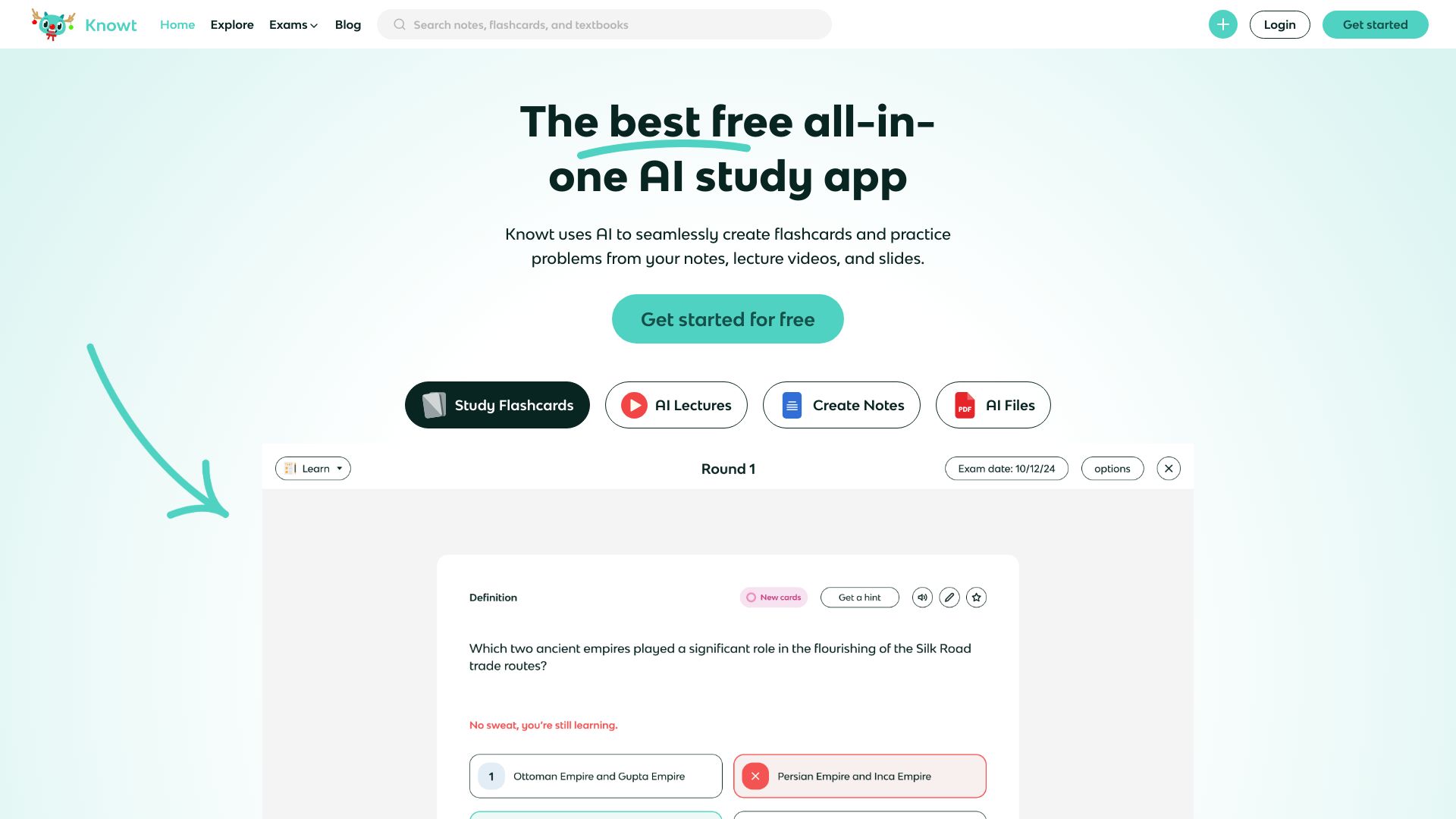 knowt.io startup – AI Education Assistant