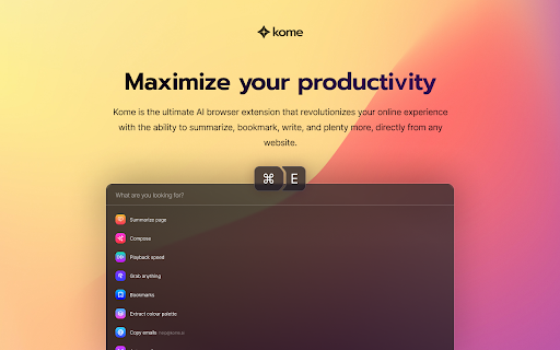 Kome: AI Summary and Bookmark App startup – AI Browsers