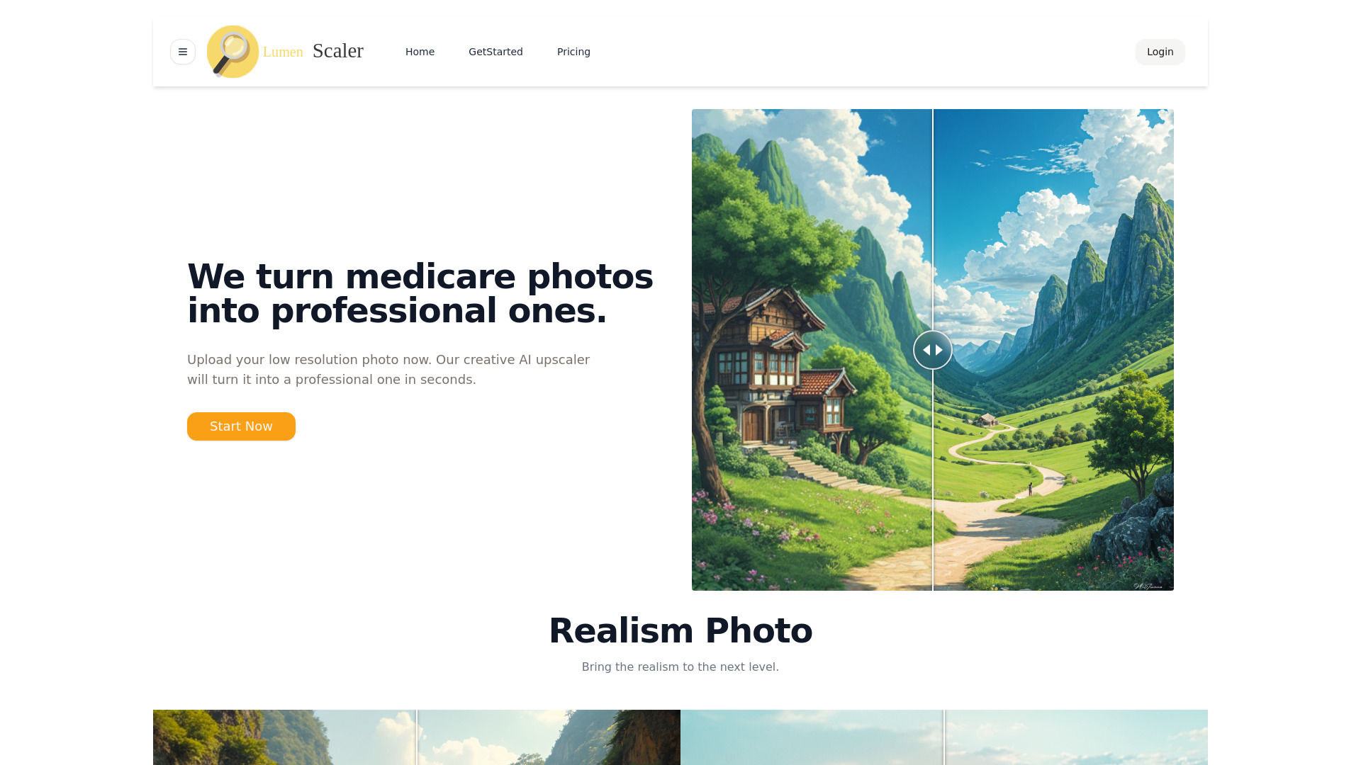 Lumen Scaler startup – AI Image Upscaler