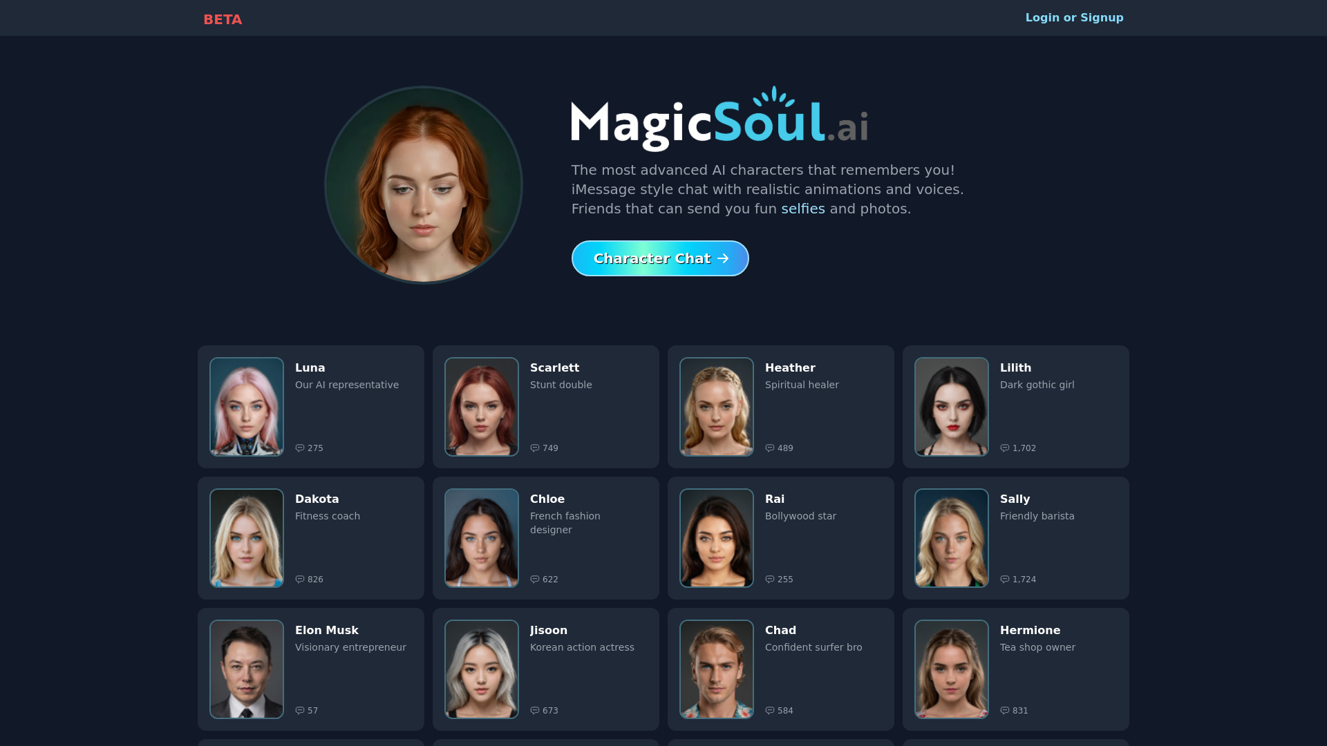 MagicSoul.ai startup – AI Character