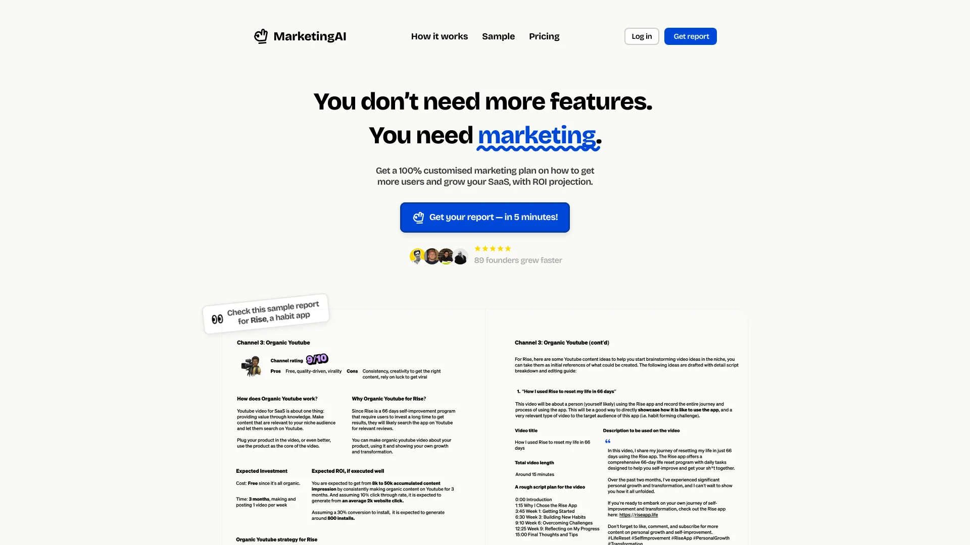 MarketingAI startup – AI Marketing Plan Generator